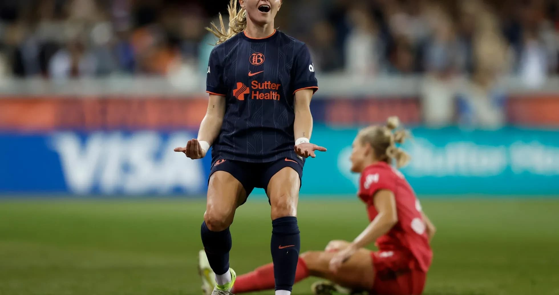 Player celebrating after scoring a goal