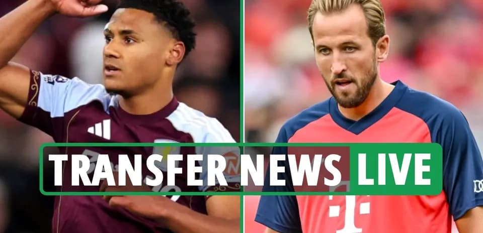Two football players during transfer news segment