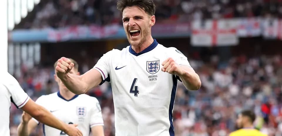 Player celebrating a goal during England match