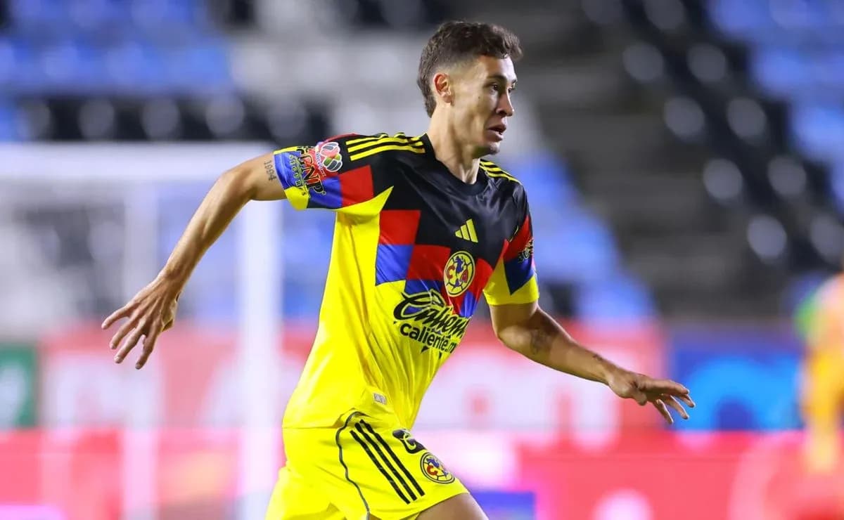 Club America player running during Liga MX match