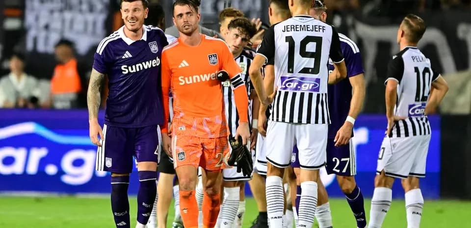 Players interacting after the match between teams