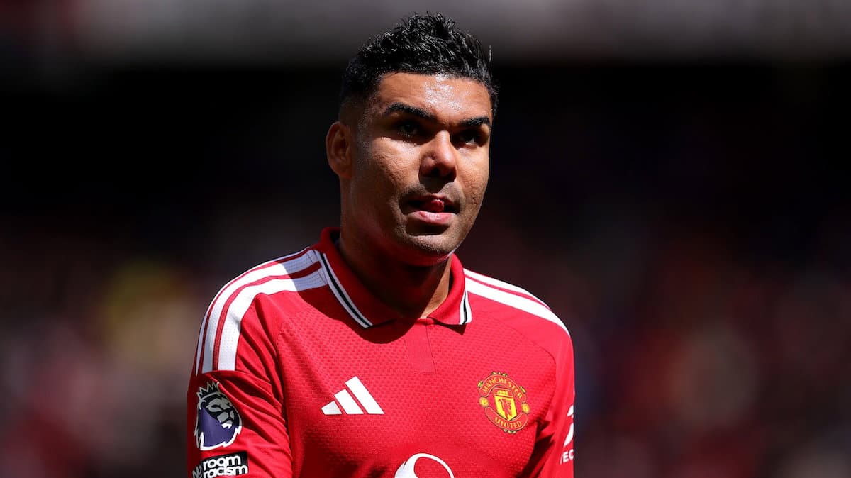 Player in Manchester United jersey during match