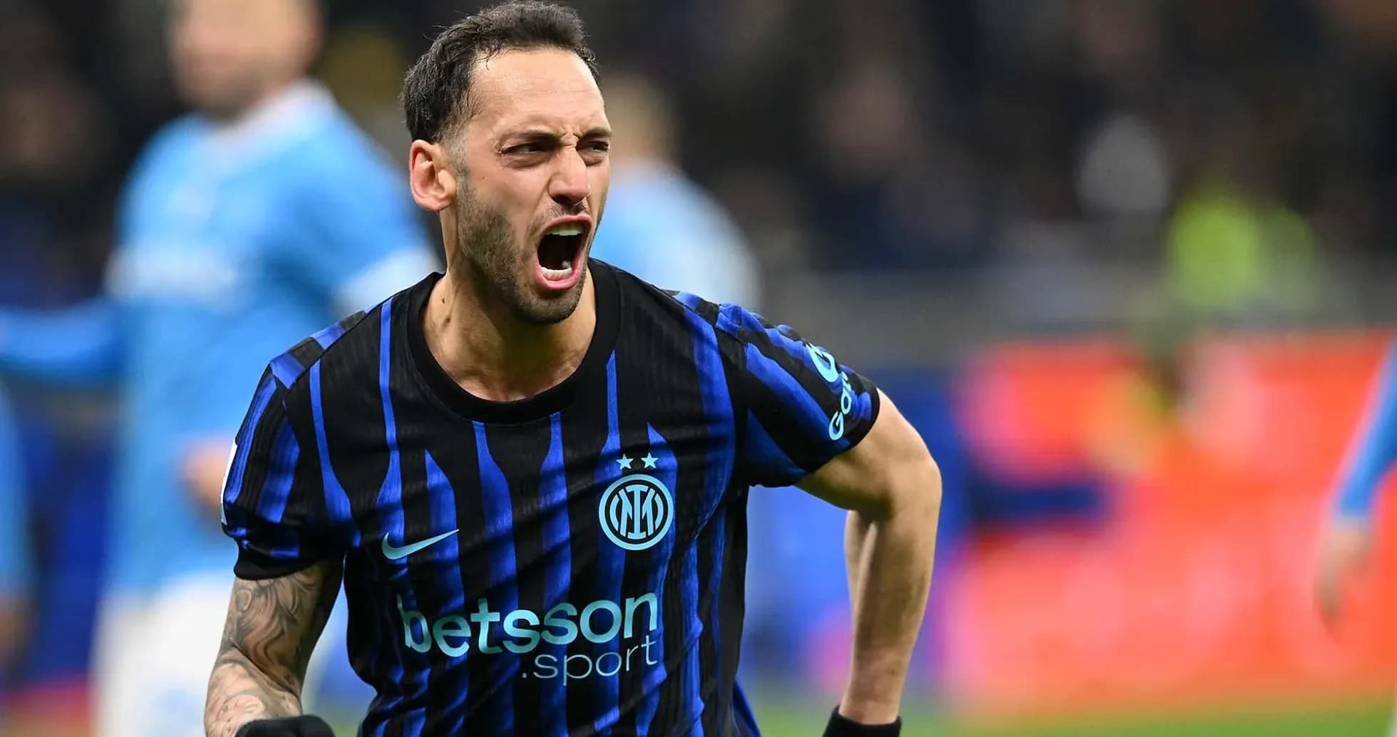 Player celebrating during Inter vs Napoli match