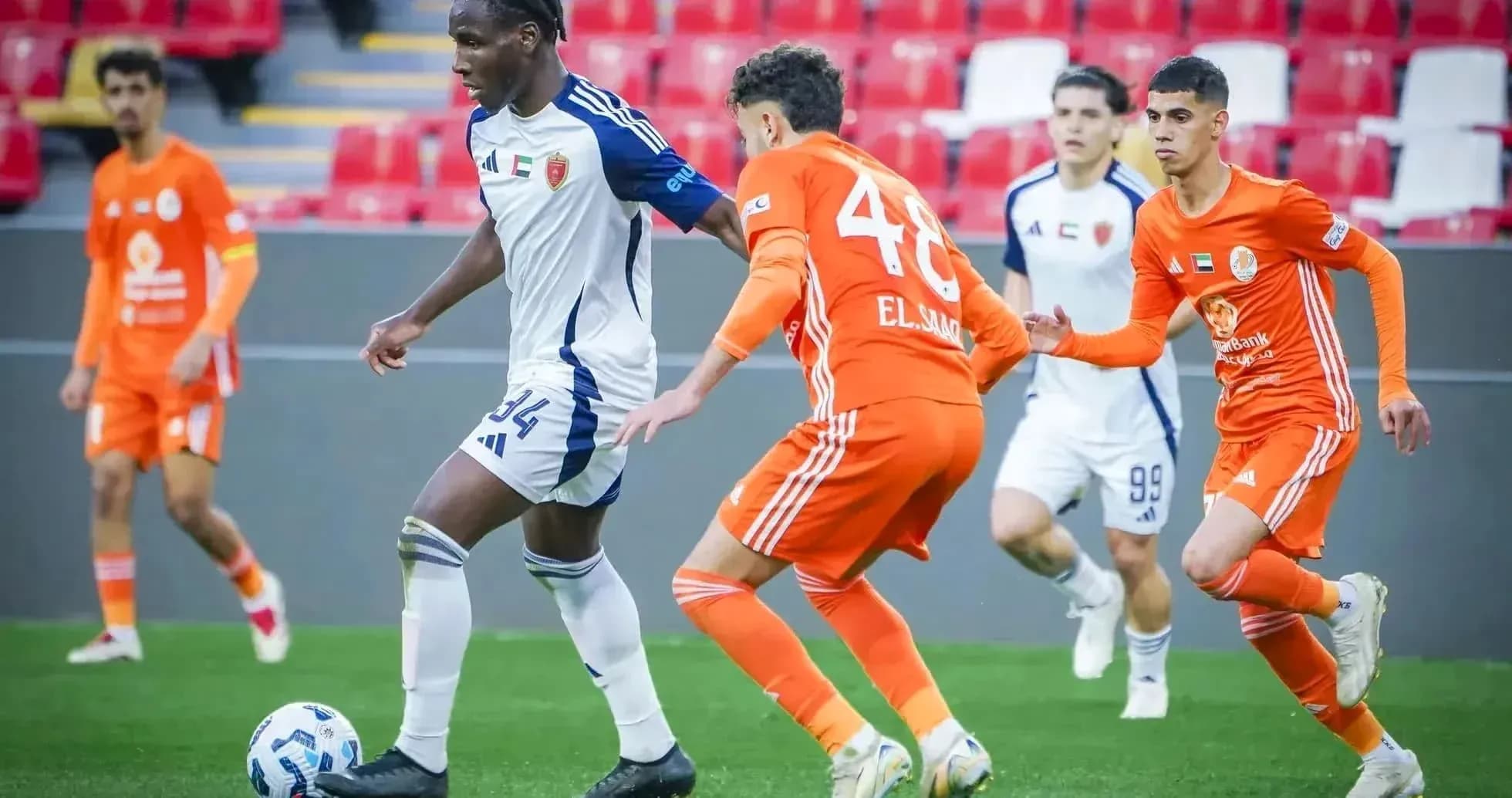 Players competing during Al Sharjah U23 match