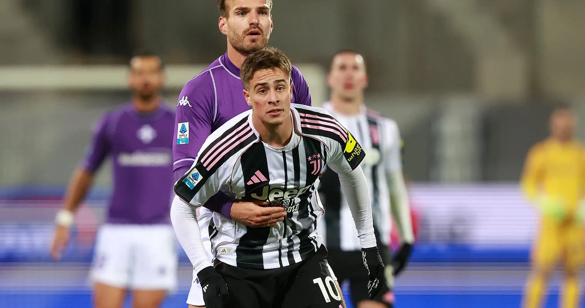 Juventus players in action against Fiorentina