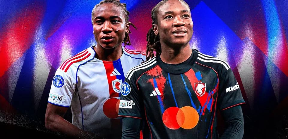 Two players in football jerseys with team logos