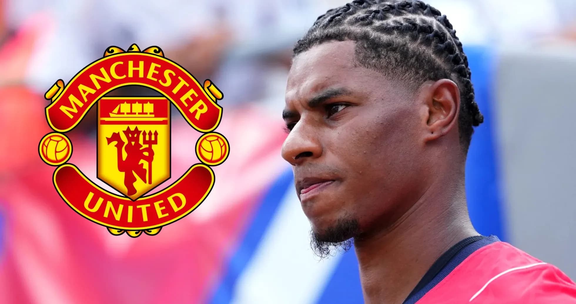 Player in Manchester United kit before a match