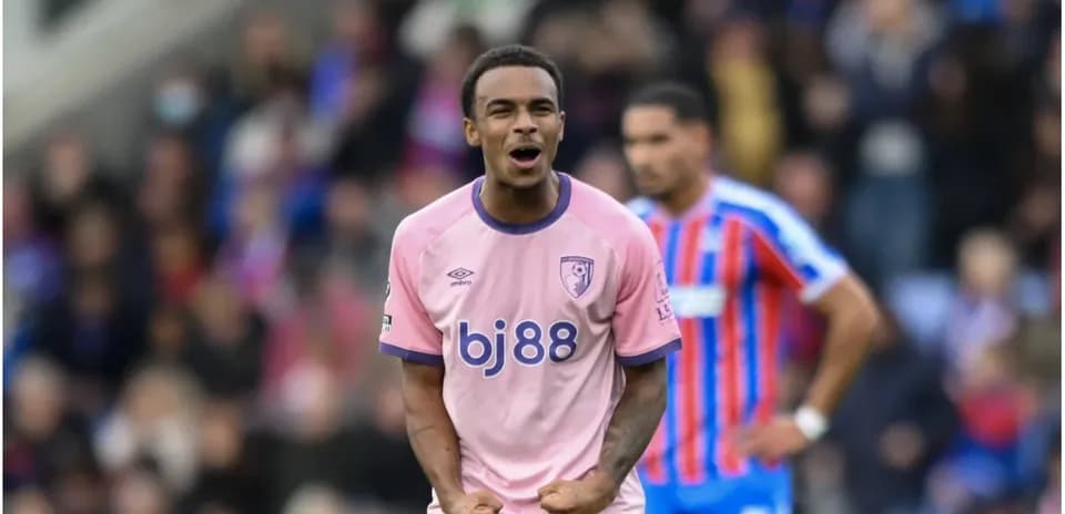 Bournemouth player celebrating during match action
