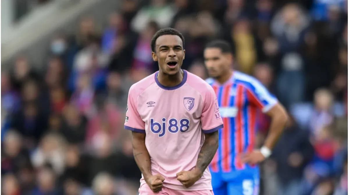 Bournemouth player celebrating during match action