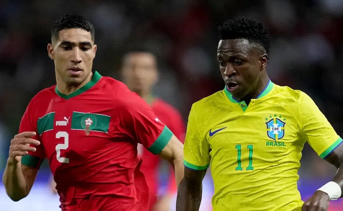 Achraf Hakimi and Vinícius Júnior in action