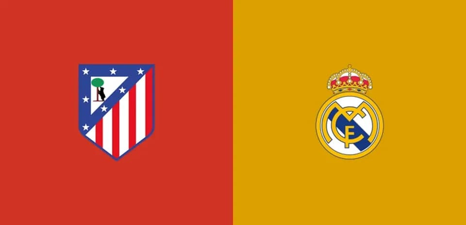 Atletico Madrid and Real Madrid club logos