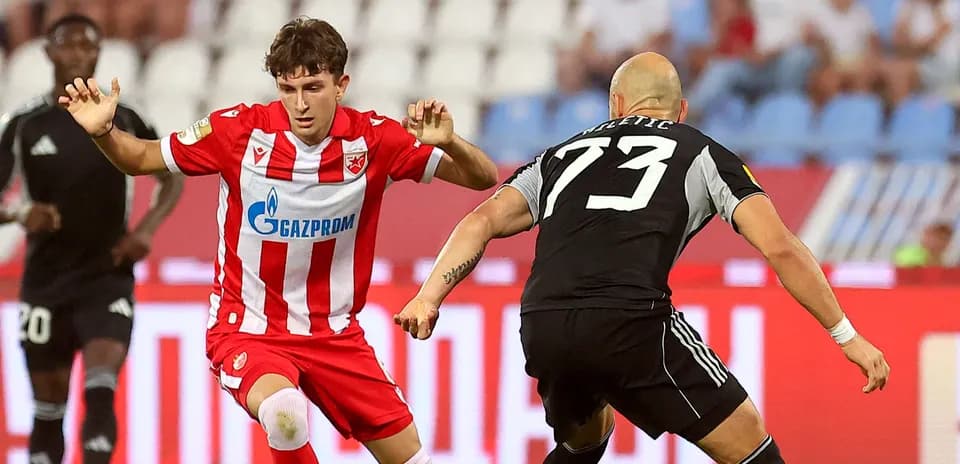 Player from FK Crvena Zvezda in action