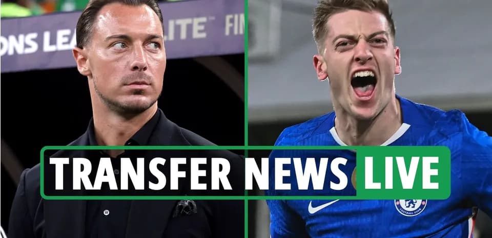Football manager and player celebrating transfer news