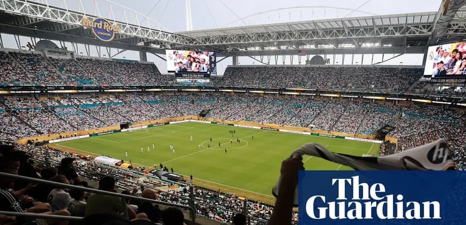View of packed stadium during soccer match