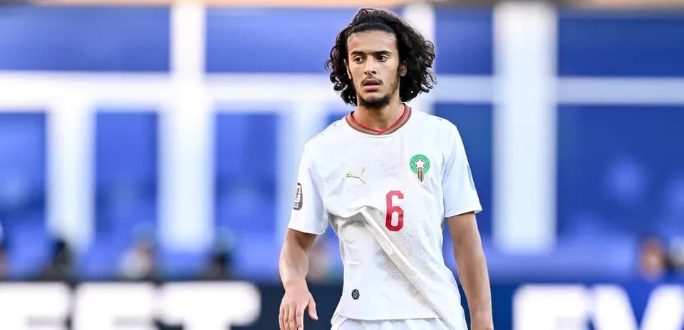 Moroccan player in white jersey during match