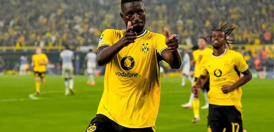 Player celebrating a goal for Borussia Dortmund
