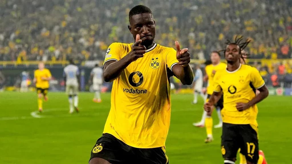 Player celebrating a goal for Borussia Dortmund