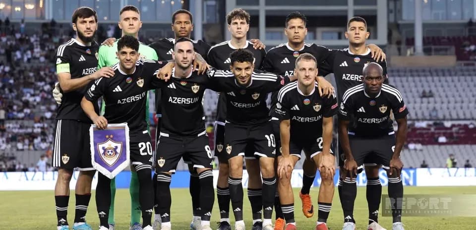 Qarabag team lineup before UEFA match