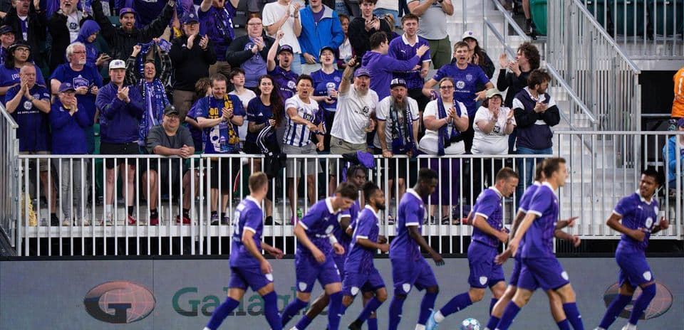 Louisville City FC fans cheering during match