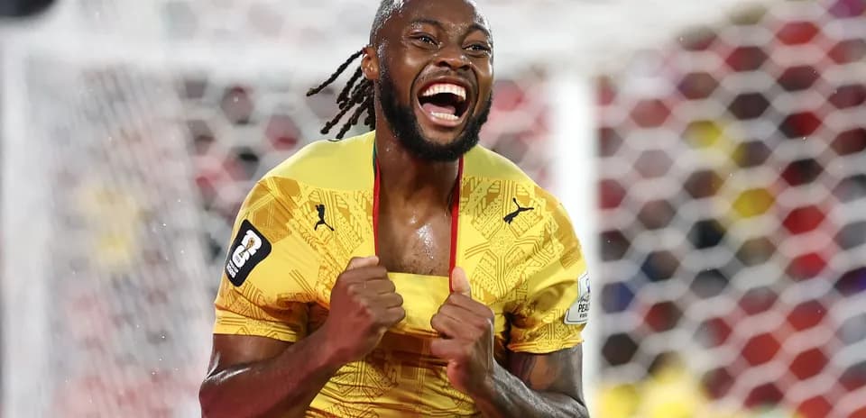 Player celebrating after scoring a goal in match