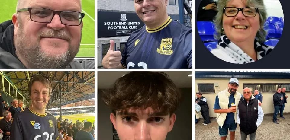 Fans showing support for Southend United Football Club