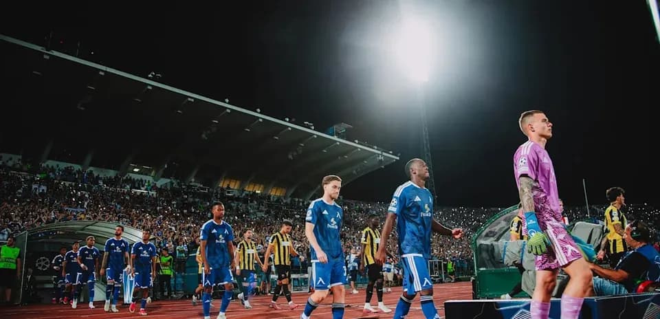 Levski Sofia players entering the pitch