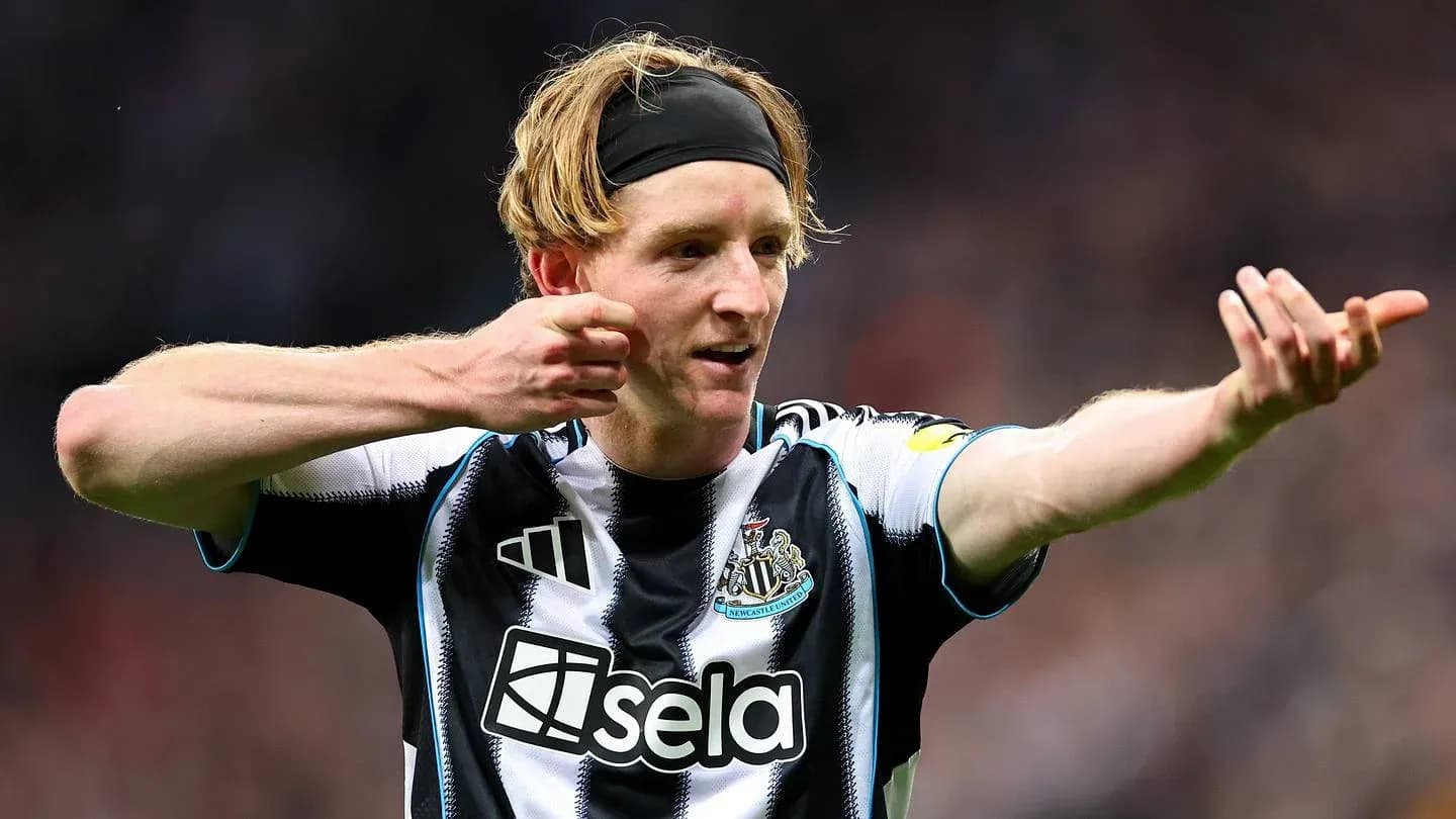 Newcastle player gesturing during a match