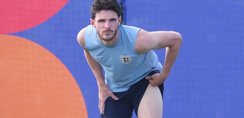 Player stretching during training session