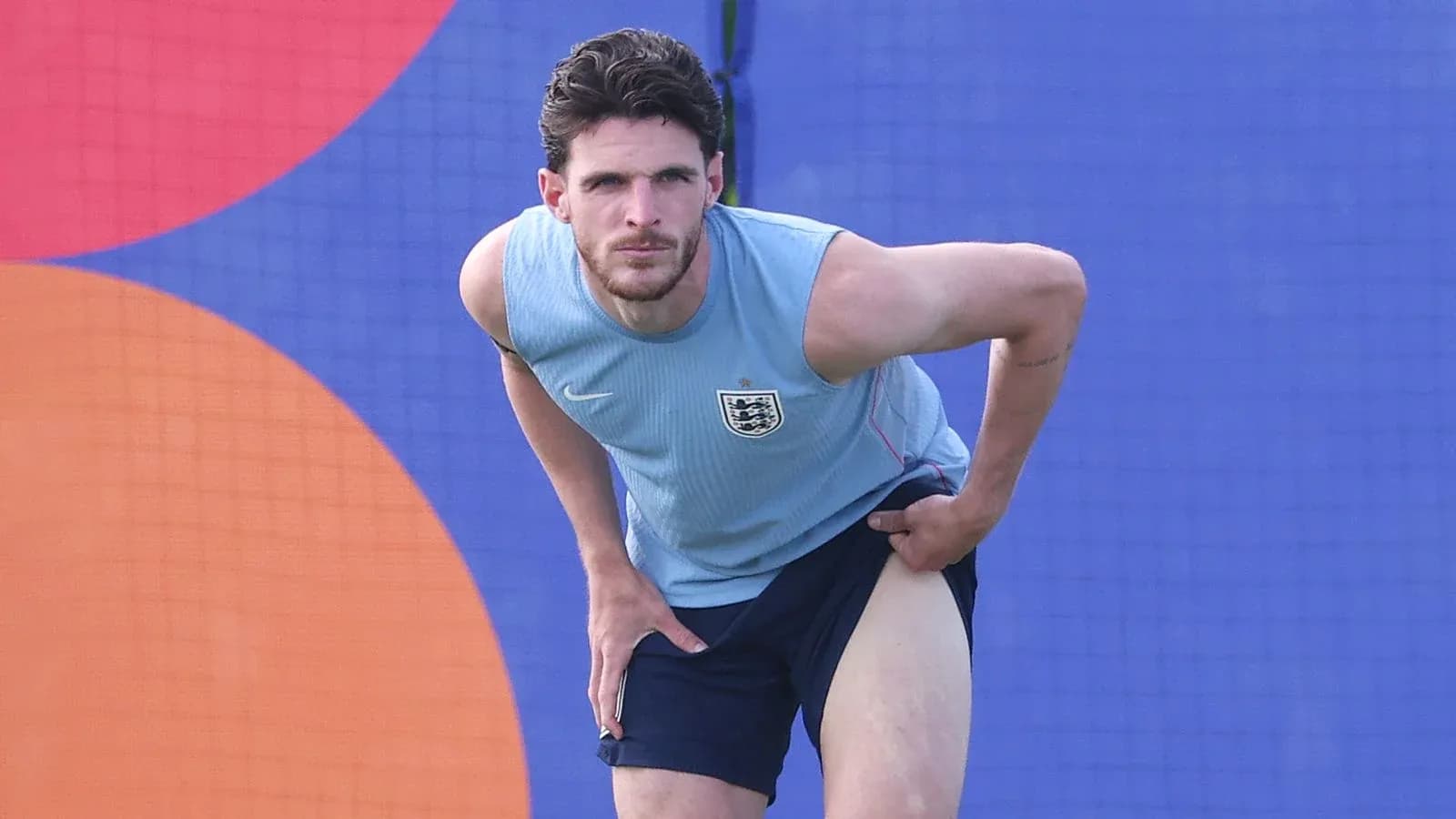 Player stretching during training session