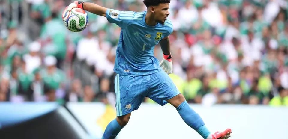 Goalkeeper throwing ball during a match
