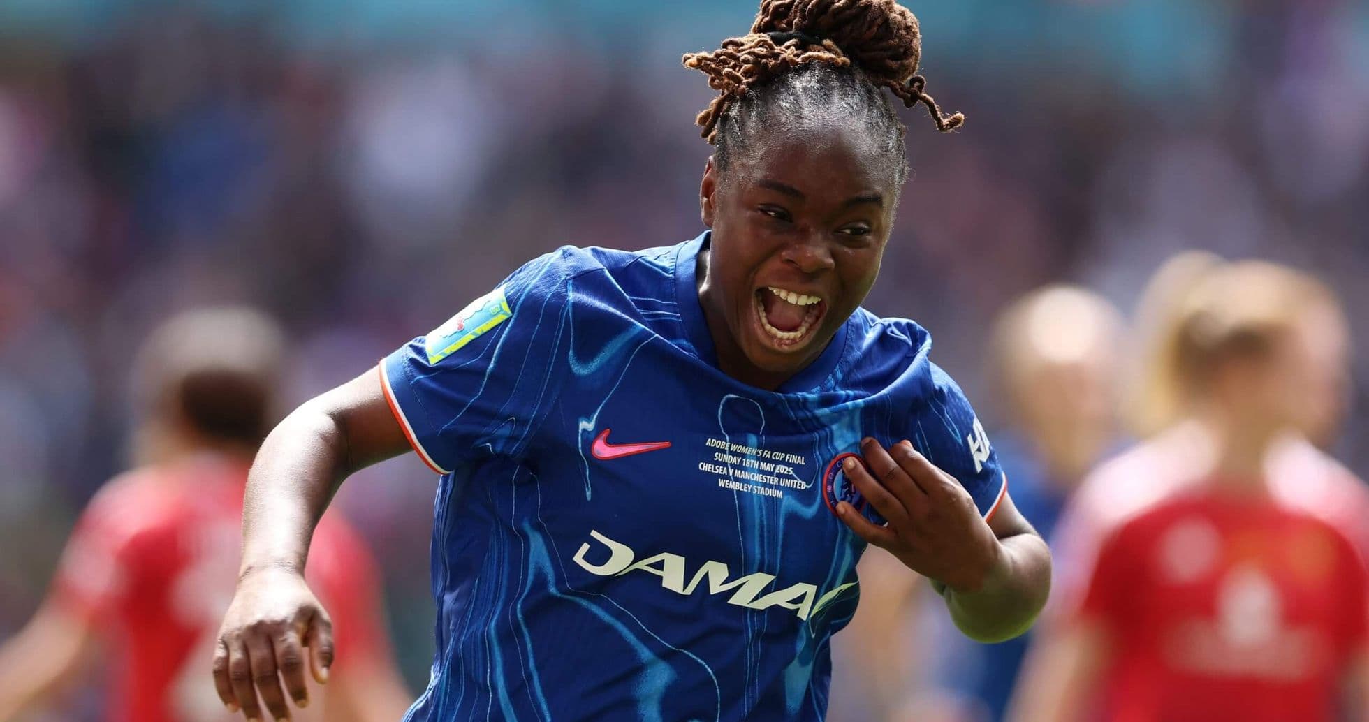 Chelsea player celebrating during FA WSL match