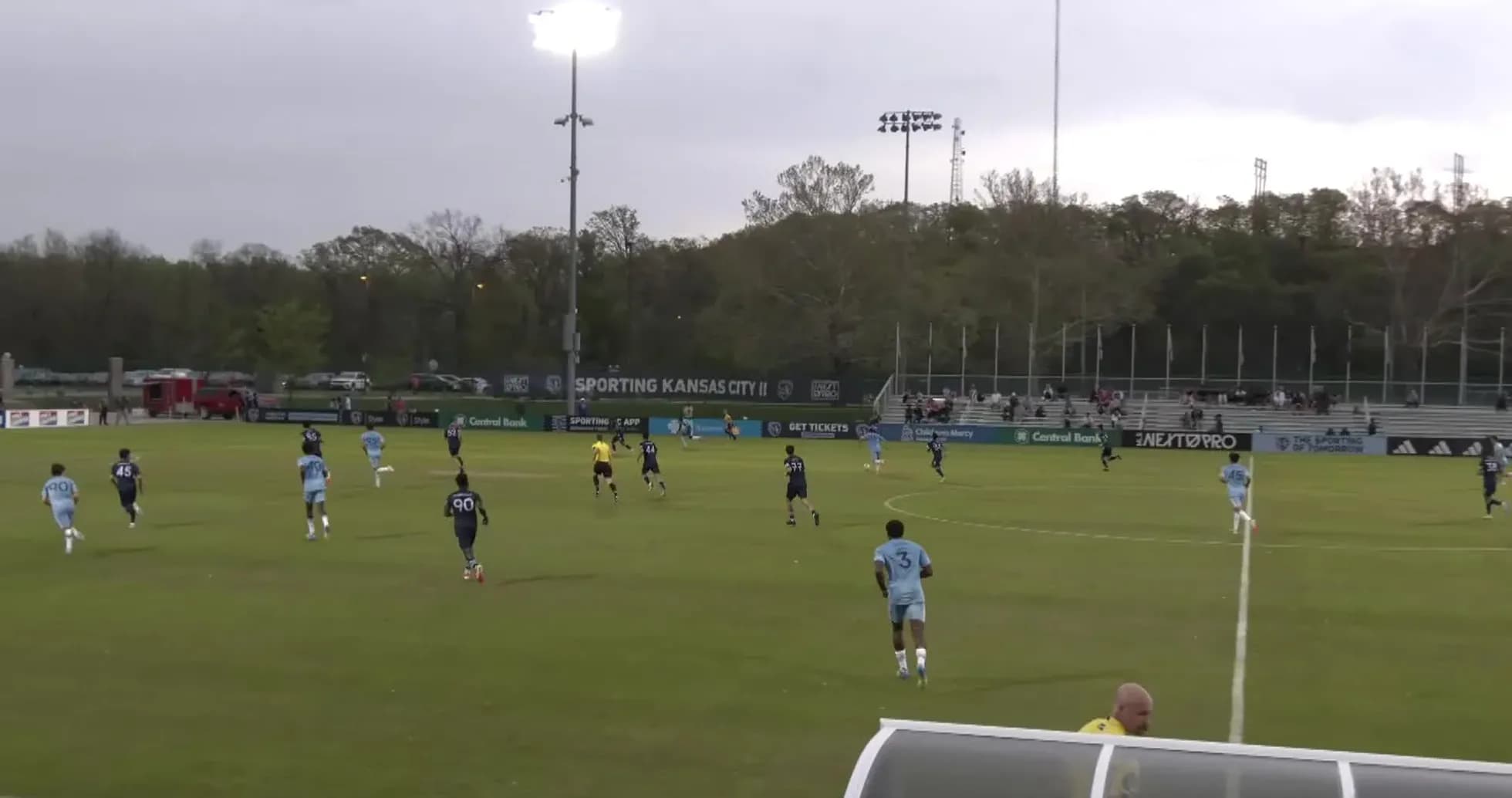 Players competing during Sporting KC II match
