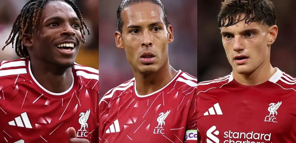 Three Liverpool FC players in red kits