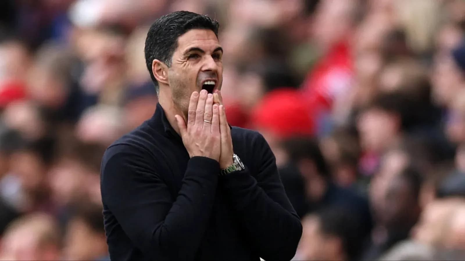 Manager reacting on the sidelines during match