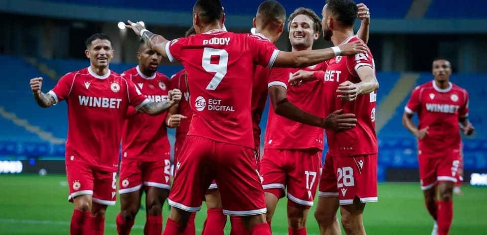 CSKA Sofia players celebrating a goal