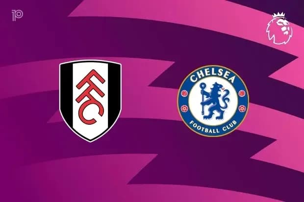 Fulham and Chelsea logos on a purple background