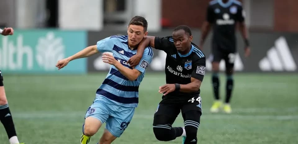Players competing during Sporting KC II vs Minnesota United II