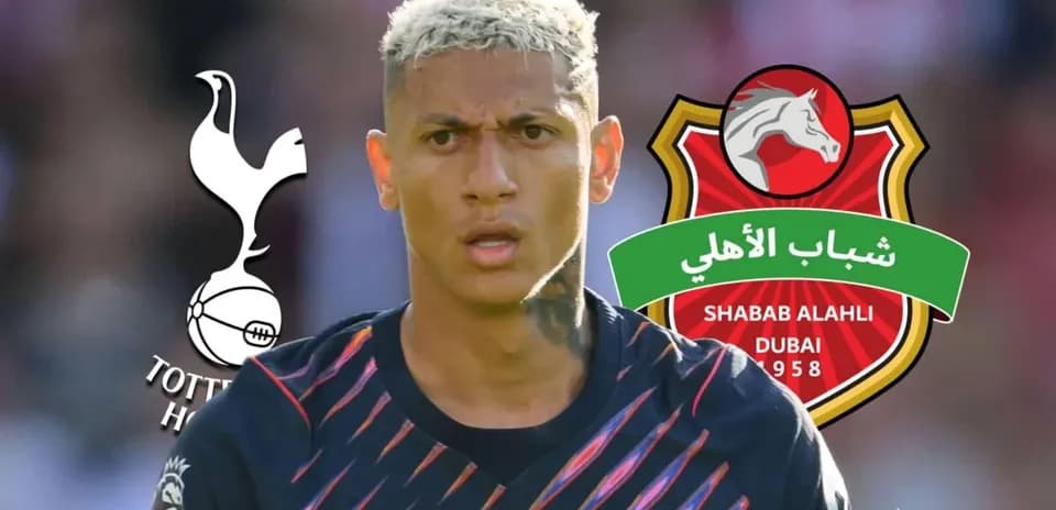 Player with logos of Tottenham and Shabab Al Ahli