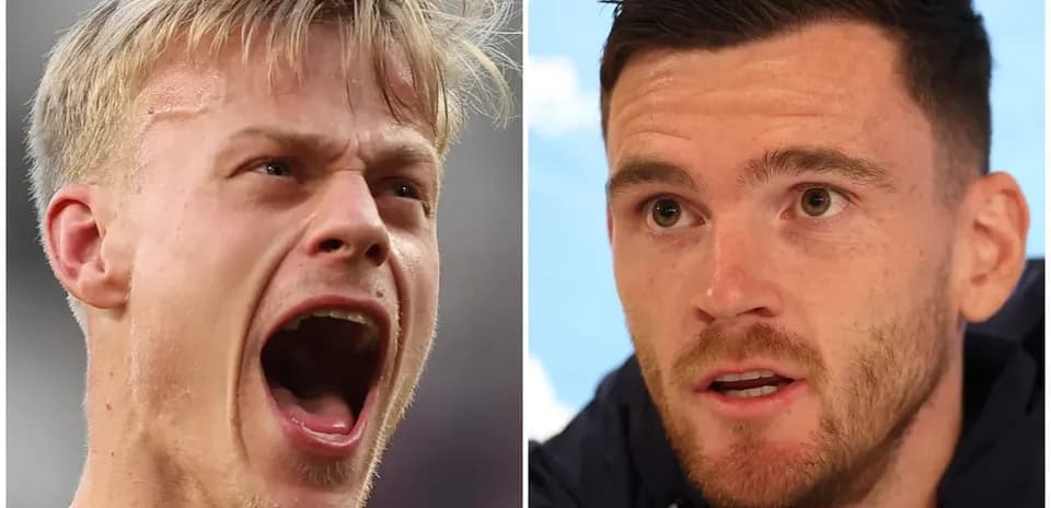 Two football players in different settings