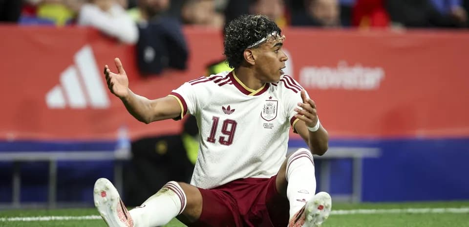 Spain player reacting during World Cup qualifying match