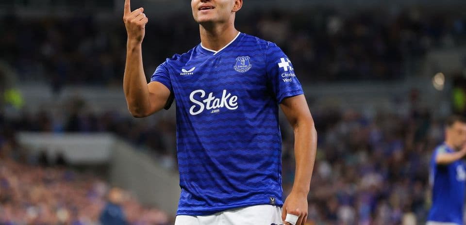 Everton player celebrating during Premier League match