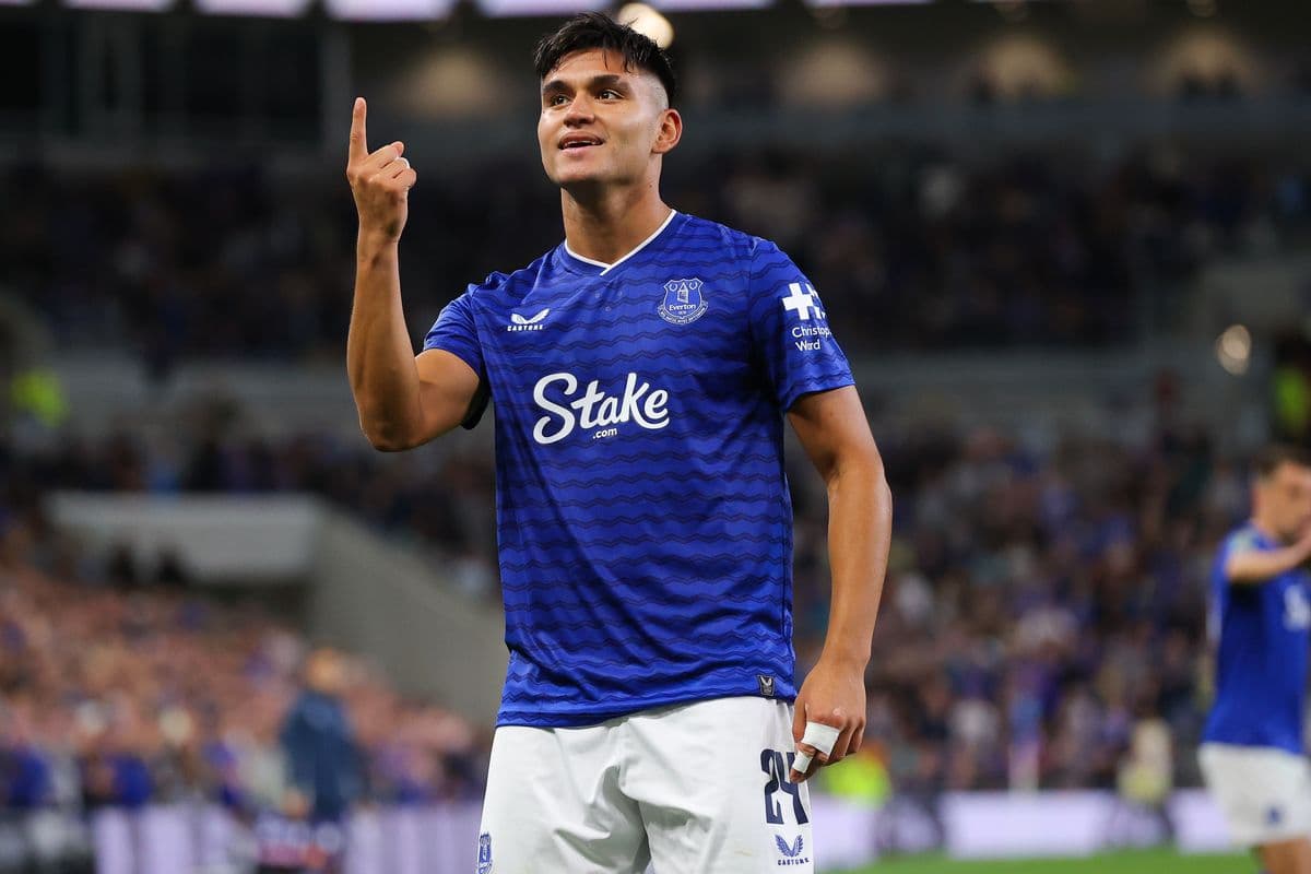 Everton player celebrating during Premier League match