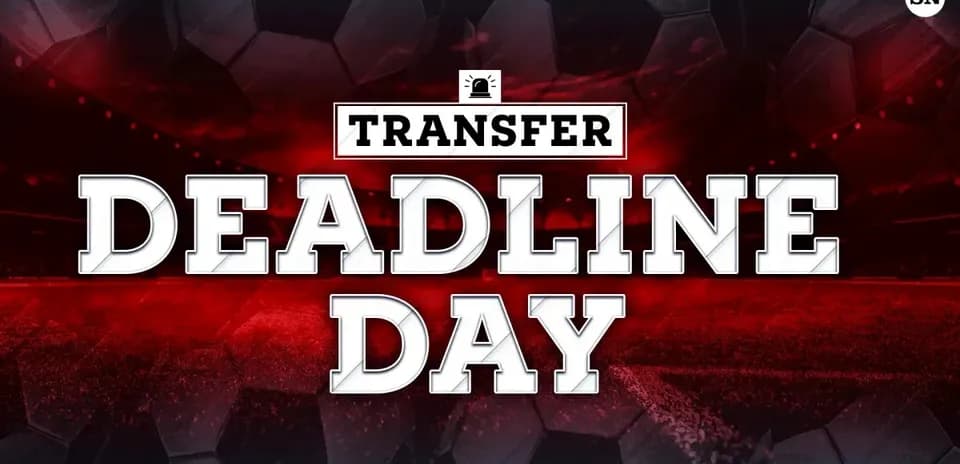 Graphic announcing Transfer Deadline Day in football