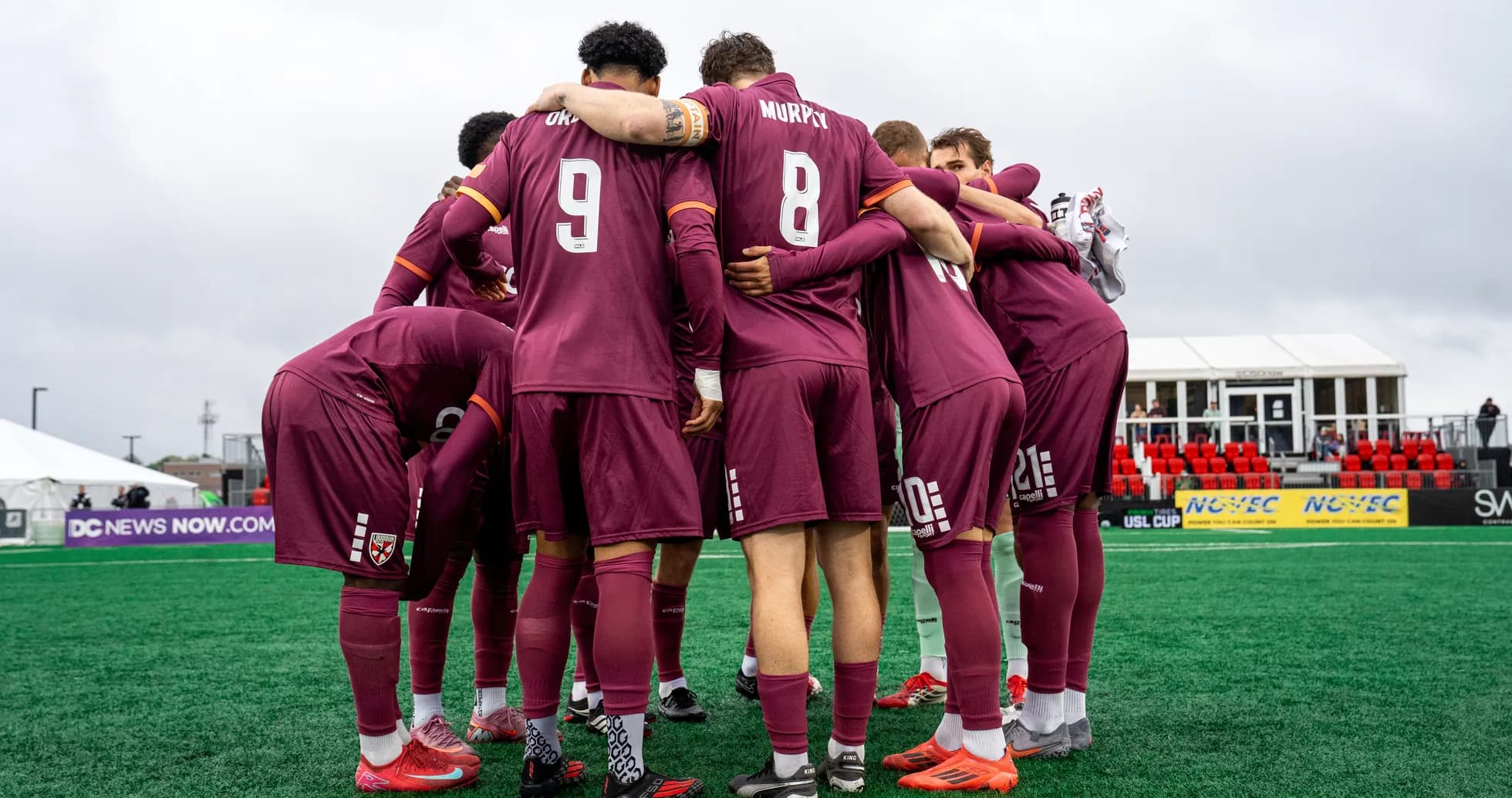 Team huddle before the match