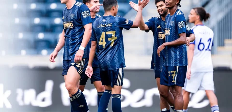 Philadelphia Union II players celebrating a goal