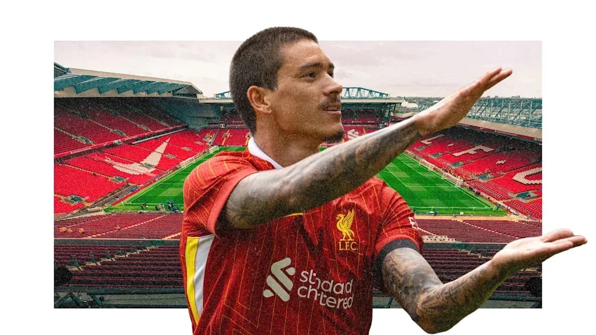 Player in Liverpool kit at Anfield stadium