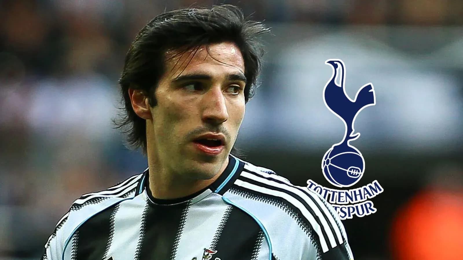 Football player wearing Newcastle United kit with logo
