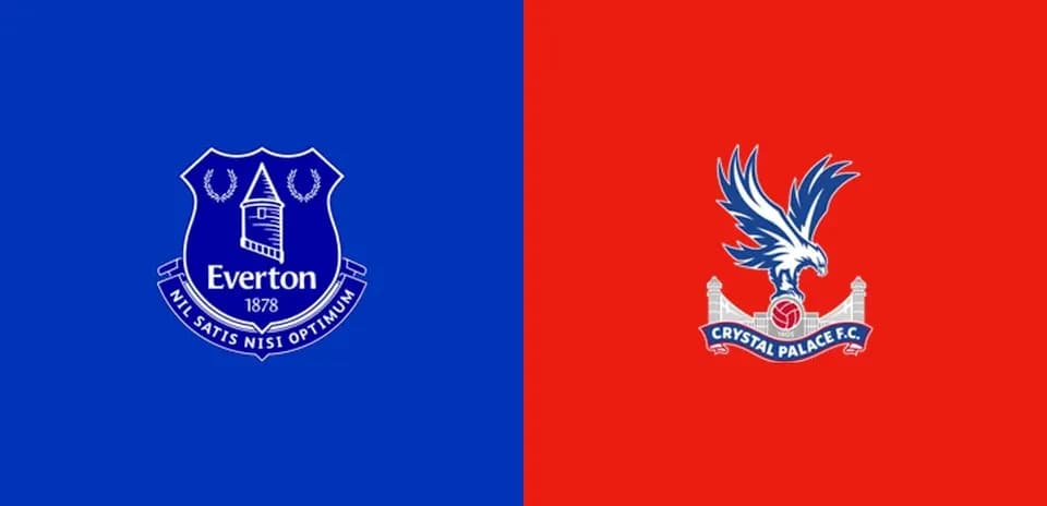 Logos of Everton and Crystal Palace FC