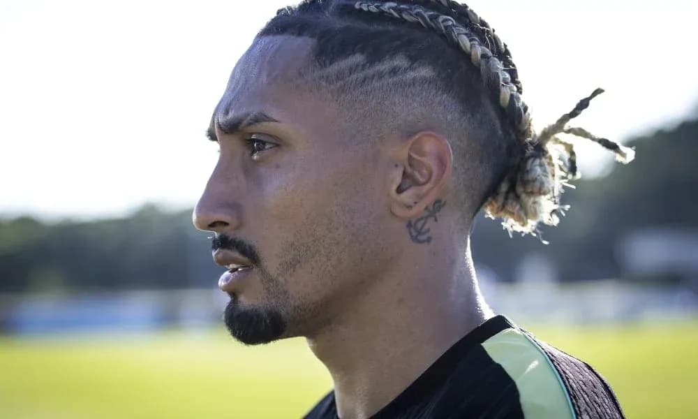 Profile of a football player during training session