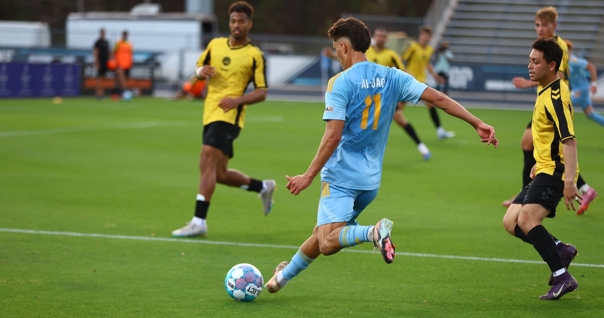 Player kicking ball during JAX vs Charleston match